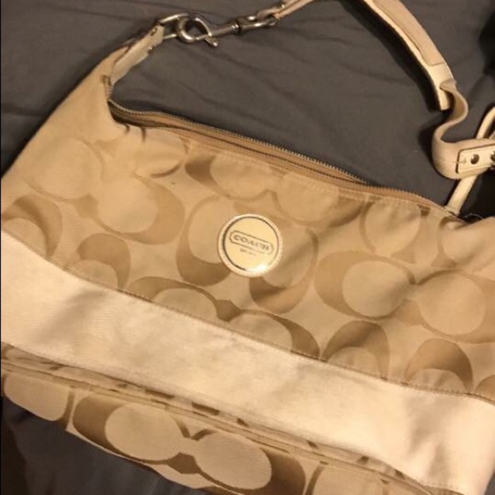 Cream and White Coach bag
